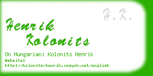 henrik kolonits business card